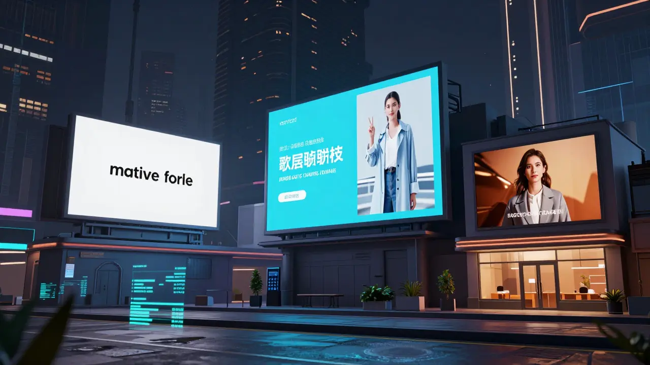 Seamless native advertising integrated into a virtual city