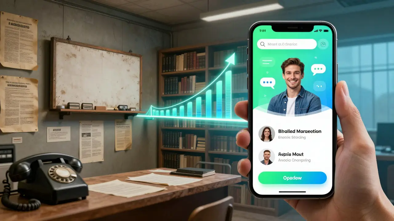 Contrast between outdated traditional ads and modern AI-driven digital tools